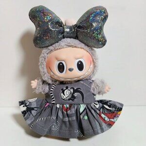 Labubu Nightmare Before Christmas Vampire Teddy Dress with Oversized Bow